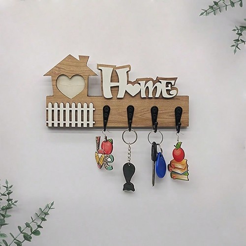 Wooden home key holder with - wooden,