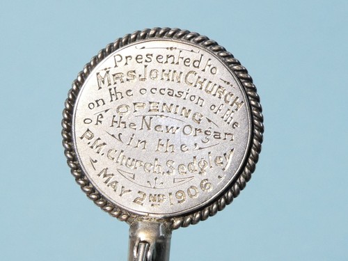1906 silver presentation key - silver,