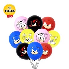 Sonic Set of 12 Latex Balloons Birthday Hedgehog Knuckles Tails Kids Party
