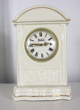 BELLEEK Porcelain Cherub Mantel Clock Cream 25cm Tall  - EHB