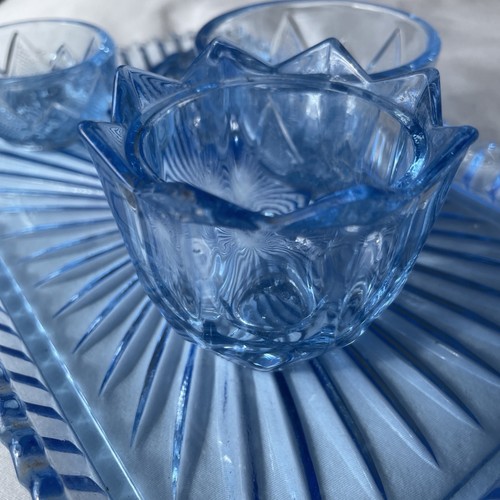 Vintage blue glass vanity - vintage,