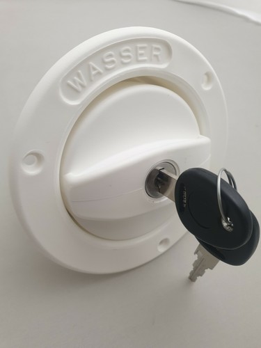Locking water inlet filler cap - inlet,