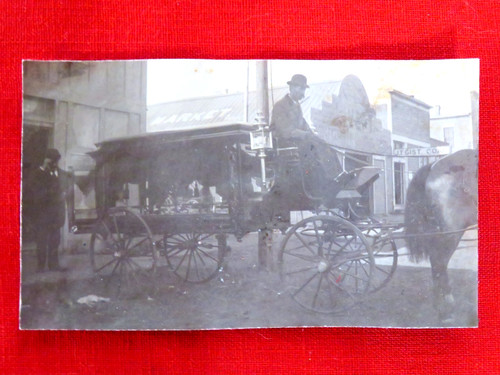 Horse drawn hearse - drawn, /
