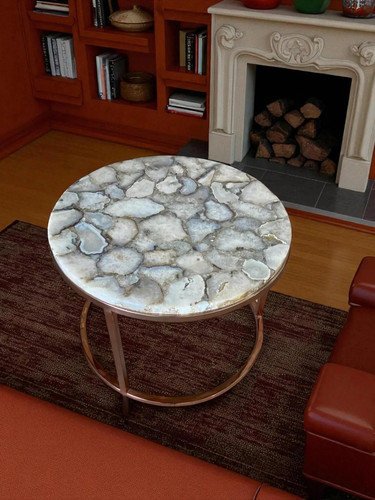 Luxury white agate round - luxury,