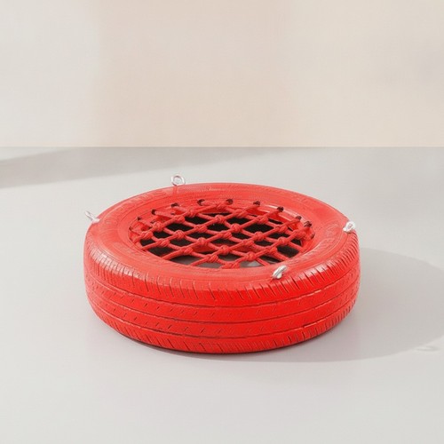 Kids tire swing with - with, rope