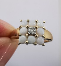 9ct Gold Opal And Diamond