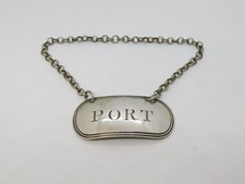George III Sterling Silver Port Decanter Label Antique 1809 London E. Morley