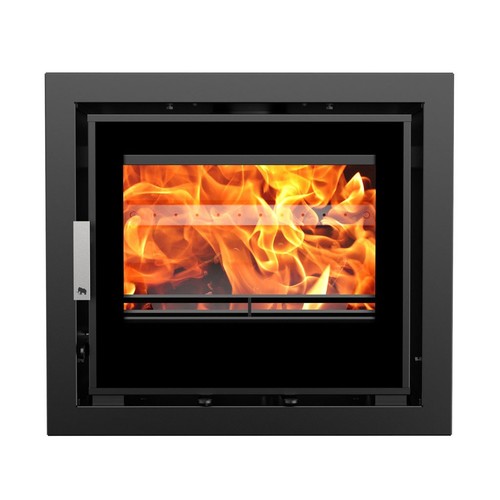 Wood burning inset stove - burning,