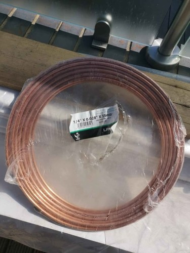 Copper tube coil 15m x - tube, 1/4"