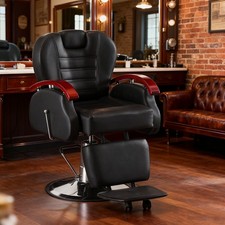 Hydraulic Barber Chair Reclining Professional Salon Equipment Heavy-Duty Base