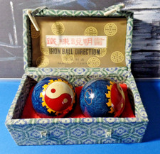 VINTAGE IRON BALL DIRECTION STRESS RELIEVERS ying yang,shake bell chime 