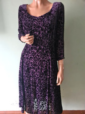 Out of Xile 3 (12 apx ) Purple Silk Blend Velvet Devore Burnout Dress