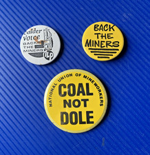 THREE MINER's POLITICAL BADGES