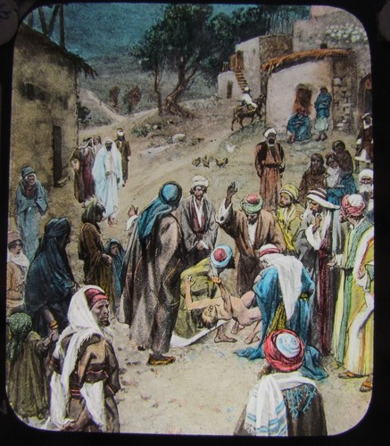Glass magic lantern slide - glass,