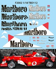 1/18 Decals per  FERRARI F1 F2002 F 2002 MICHAEL SCHUMACHER  TBD112