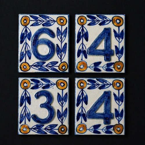 Set ceramic house number - 4,