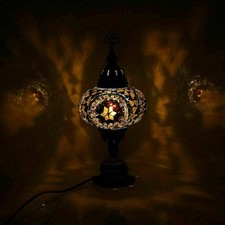 Turkish Moroccan Handmade Mosaic Table Desk Bedside Lamp Light Large Globe