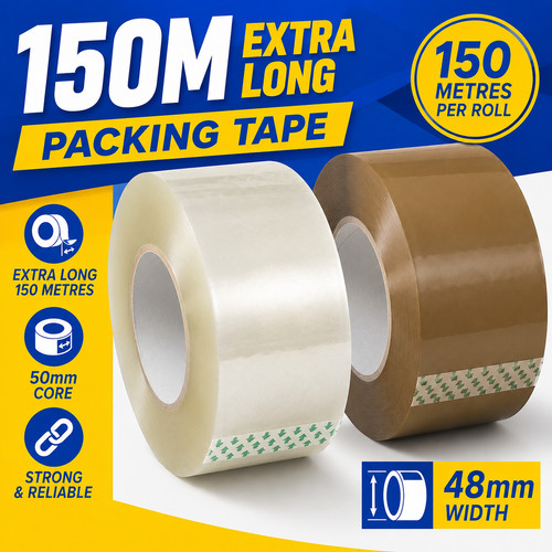 150m clear brown tape 48mm - 150m,