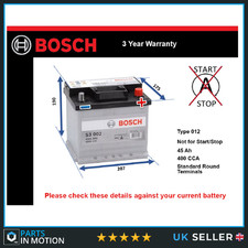 Car Battery S3002 Bosch 012
