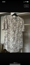 M&S Ivory & Black Print Short Sleeve Tunic / Mini Dress New Without Tags