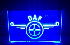 12-240V USB LED Light Neon Plate DAF Truck BLUE Illuminating Sign Table 30/20cm.