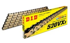 Kawasaki KR1S 90-92 DID VX3 Heavy Duty Gold X-Ring Chain 520 x 108 Links