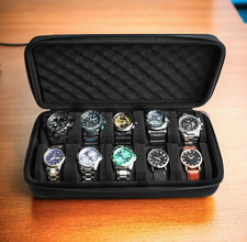 10 Slots Watch Storage Box Watch Zipper Travel Case Portable Watch Organizer UK