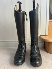 Mountain horse black Leather Riding Boots Size 31/2 Euro 36 Excellent Condition