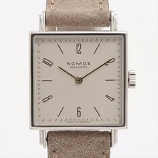 Nomos Tetra SS SS & Leather Stem-winder Silver-Face 405