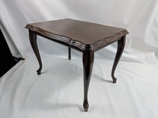 Vintage Oak Small Side Occasional Table Queen Anne Style Legs Pie H 35cm