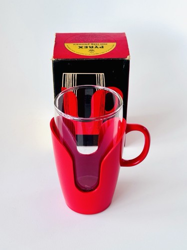 Red 1950 pyrex drink up - red, 1950’s