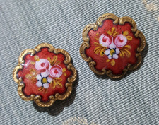 Two Antique Enamel Buttons