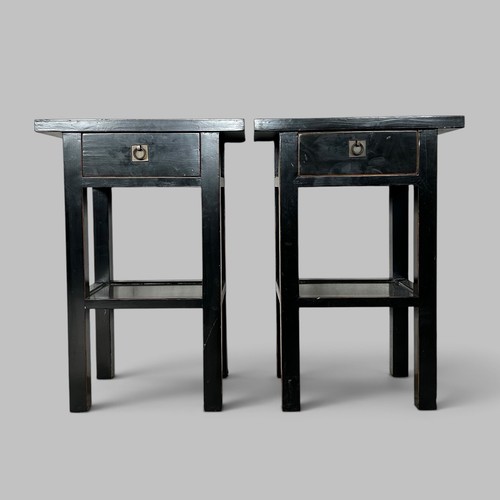 Pair black lacquered - of,