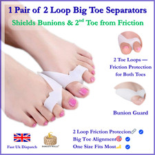 Toe Big Separator Corrector Bunion Straightener Hallux Valgus Silicone Gel Pair