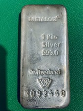 Metalor Silver Bullion Bar 1kg