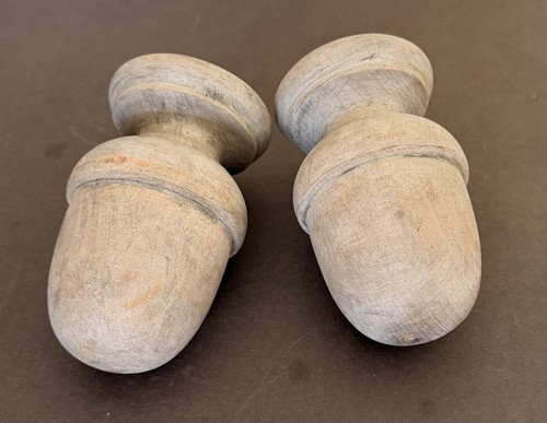 Vintage wooden curtain pole - vintage,