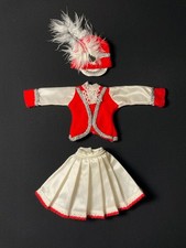 Vintage Faerie Glen Majorette outfit hat jacket skirt red white fit 12” doll