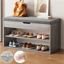 Shoe Bench Shoe Storage Rack Cabinet Organiser with Cushion Padded Seat Unit UK