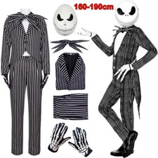 Mens The Nightmare Before#Christmas Jack Skellington Cosplay Costume HalloweenA+