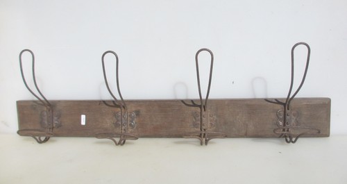 Antique wooden coat rack iron - antique,