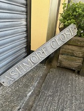 Vintage Original Aluminium Road Sign ( ASHMORE CLOSE ) Sign  100 cm x 13 cm.