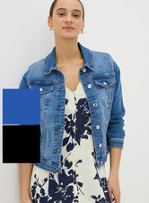 Ex Papaya Ladies Denim Jacket Cotton Stretch Denim Jacket In Blue And Black