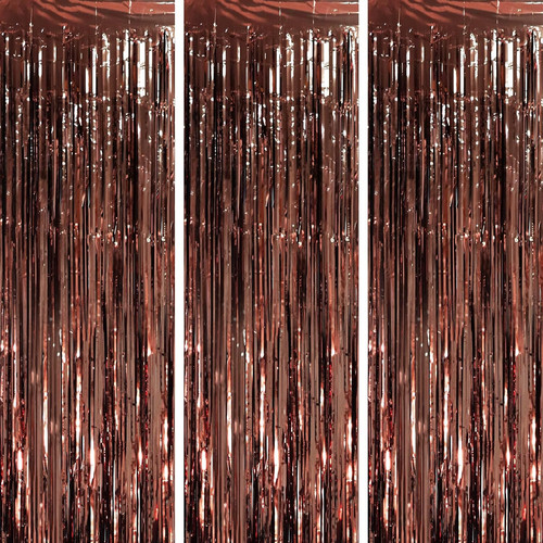 Brown foil fringe - brown,
