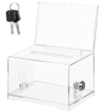  Ballot Box: Clear Acrylic Donation Box With Lock - Ballot Container For Voting