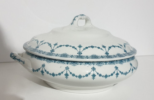 Blue white antique vintage - &,