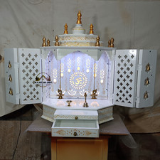 Wooden Temple Handcrafted Mandir Pooja Ghar Mandap For Worship Home Decor Art