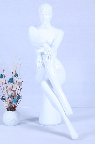 White gloss modeled hairstyle - gloss,