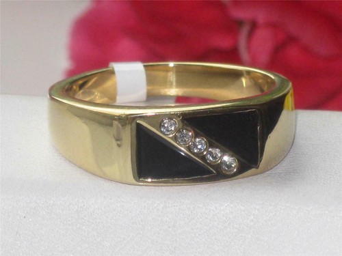 Mens gold signet pinky ring - mens,