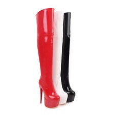 Ladies Pole Dance Shoes Platform High Heels Zip Up Over Knee Boots UK Size b127