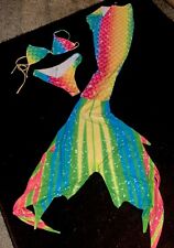 Mermaid Tails for Swimming Swimsuit Costume, Bathing Suit Top Bottom Tail Size L